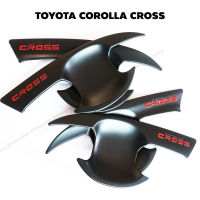 เบ้ารองมือเปิดประตู สีดำด้าน โลโก้แดง สำหรับ TOYOTA COROLLA CROSS โคโรลล่า ครอส