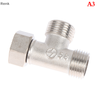 Renk 1ชิ้นวาล์วไดเวอร์เตอร์ห้องน้ำ G1ทองแดง 2 T-Valve อุปกรณ์ฉีดโถสุขภัณฑ์ฝักบัว