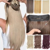 LISI GIRL Synthetic 22 Inch 16 Inch Hair Extensions Straight Heat Resistant No Clip in Hidden Secret False Hair Piece Wig  Hair Extensions  Pads