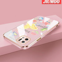 เคส JIUMOO สำหรับ OPPO เคส A16E A16K รูปผีเสื้อการ์ตูนใหม่ขอบด้านข้างสี่เหลี่ยมเคสซิลิโคนกันกระแทกฝาปิดเลนส์เต็มรูปแบบป้องกันกล้องเคสอ่อน