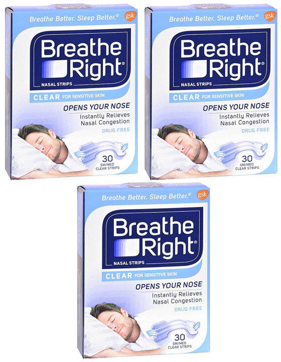 Breathe Right Nasal Strips Clear For Sensitive Skin Sm / Med