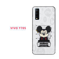 มาใหม่ล่าสุดเคสเคสมือถือซิลิโคนอย่างนุ่มสำหรับโทรศัพท์ VIVO Y70S ขาตั้งโทรศัพท์ลวดลายเดียวกันและมีเชือกผูก