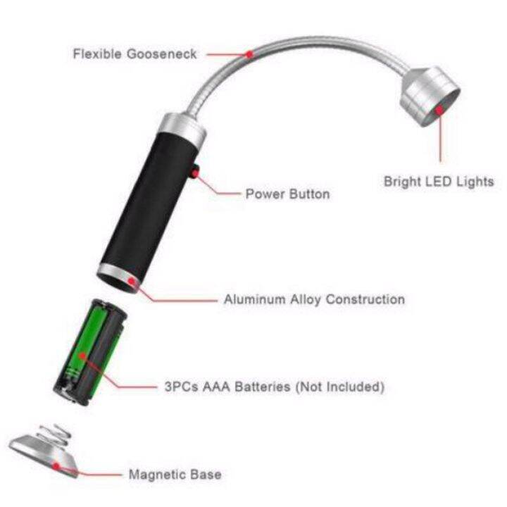 ไฟฉาย-led-9ดวงตะแกรงย่างบาร์บีคิวกลางแจ้งสว่างมาก-alas-magnetik-ไฟบาร์บีคิว360องศาหลอดนิ่มไฟฉายโคมไฟสไตล์วินเทจ