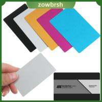 ZOWBRSH 50ชิ้น/เซ็ตนามบัตรอลูมิเนียมแกะสลักเลเซอร์โลหะเปล่าการ์ดธุรกิจ