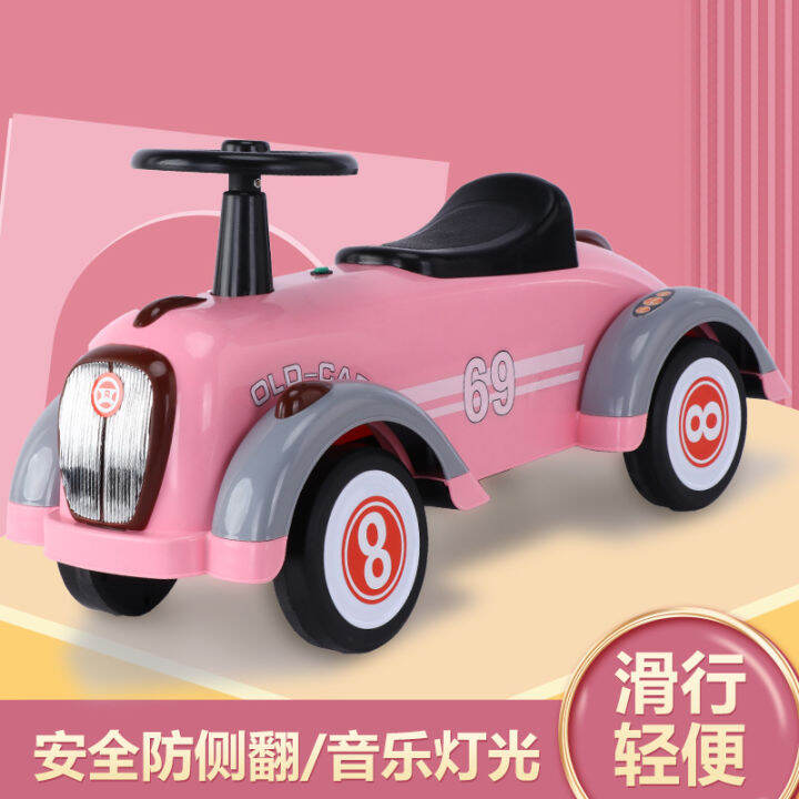 รถบิดสำหรับเด็กสกู๊ตเตอร์สี่ล้อพร้อมไฟดนตรีเด็กหัดเดินเด็กปฐมวัยรถของเล่นสำหรับเด็กชายและเด็กหญิง