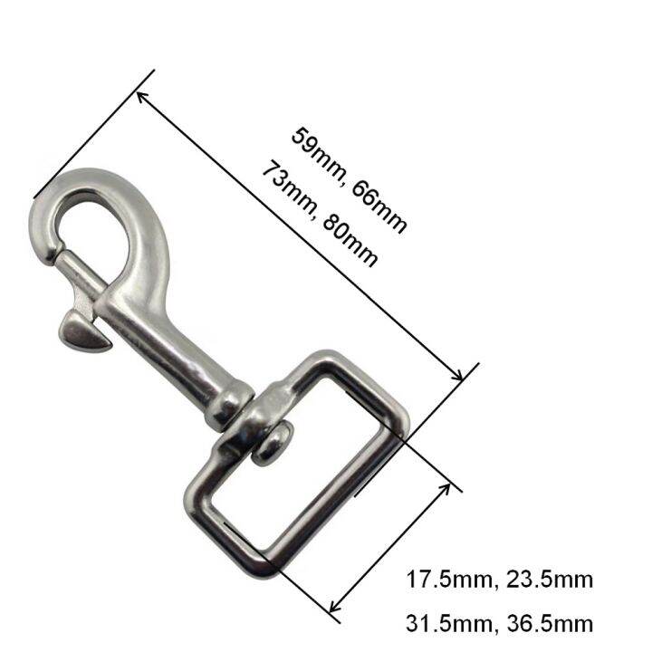 2pcs-316-stainless-steel-diving-swivel-snap-hook-59mm-66mm-73mm-80mm-length-heavy-duty-stainless-steel-swivel-eye-bolt-snap-hook