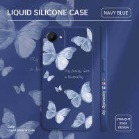 ไดออร์เคสสำหรับ Realme C30S เคสโทรศัพท์ผีเสื้อที่สวยงามคลุมทั้งหมดปลอกซิลิโคนของเหลวมีลวดลายขอบสี่เหลี่ยม