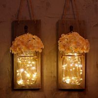 LED Jar Glass Bottle Decorating Flower Decorative Lights Vintage Wall Decoration Home Wedding Party Luminous products