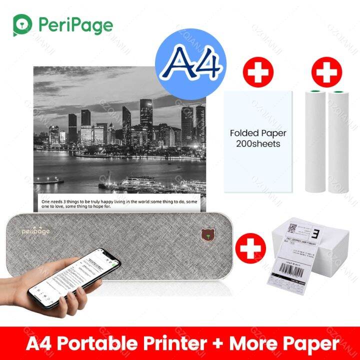 Peripage A4 impressora Thermal Mini Portable Bluetooth Documents Word