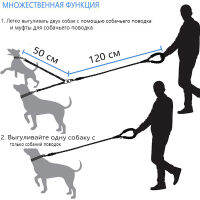 2 Headed Lead Rope One Tow Two Dog Walking Rope Retractable High Elastic Luminous Anti Winding