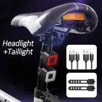 ﹍﹊№ Bike Light Set Super Bright Front Headlight Rear Taillight USB Rechargeable 6 Modes Adjustable Waterproof LED Flashlight Cycling