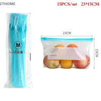 ZTHOME 20pcs ห่อพลาสติกบรรจุภัณฑ์ถุงอาหารถุงเก็บอาหารสามารถนำกลับมาใช้ใหม่ได้แซนวิชถุงปิดผนึกครัวตู้เย็นถนอมอาหาร