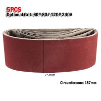 【hot】┋ 5pcs 75×457mm Sanding Belts Polishing Band Grinding Sandpaper 60/80/120/240 Grit Woodworking Abrasive Tools Grinder Accessories