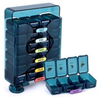 【CW】 Weekly Pill Organizer 4 a Day with Drawer Designed Large 7 Medicine