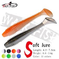 【hot】☽№ WALK FISH 10PCS Soft Lures Silicone Worms Baits 4.5cm 5.5cm 6.5cm 7cm 7.5cm Jigging Wobblers Fishing Artificial Swimbaits