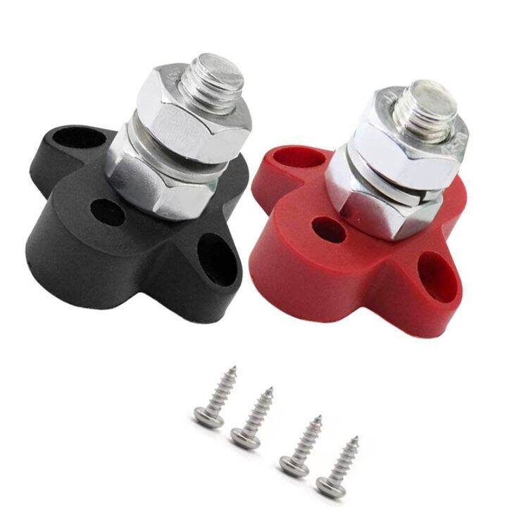 2Pcs DC 48V 150A BusBar M10 Terminal Block Studs Battery Power