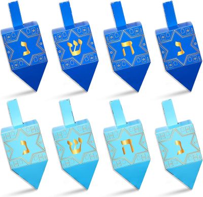 JOLLYBOOM Happy Hanukkah ตกแต่ง Let S Play Dreidel Hanukkah เกม Dreidel แขวนตกแต่ง Hanukkah Dreidel ตกแต่ง Chanukah Party ตกแต่งเต็มไปด้วย Hanukkah Gelt หรือ Hanukkah ช็อกโกแลต