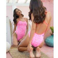 HOT★Le Mango Korea ผู้หญิงสตรอเบอร์รี่พิมพ์ชุดว่ายน้ำบิกินี่ Sexy One-Piece ชุดว่ายน้ำผู้ใหญ่อเนกประสงค์การฝึกอบรมชุดว่ายน้ำว่ายน้ำใหม่