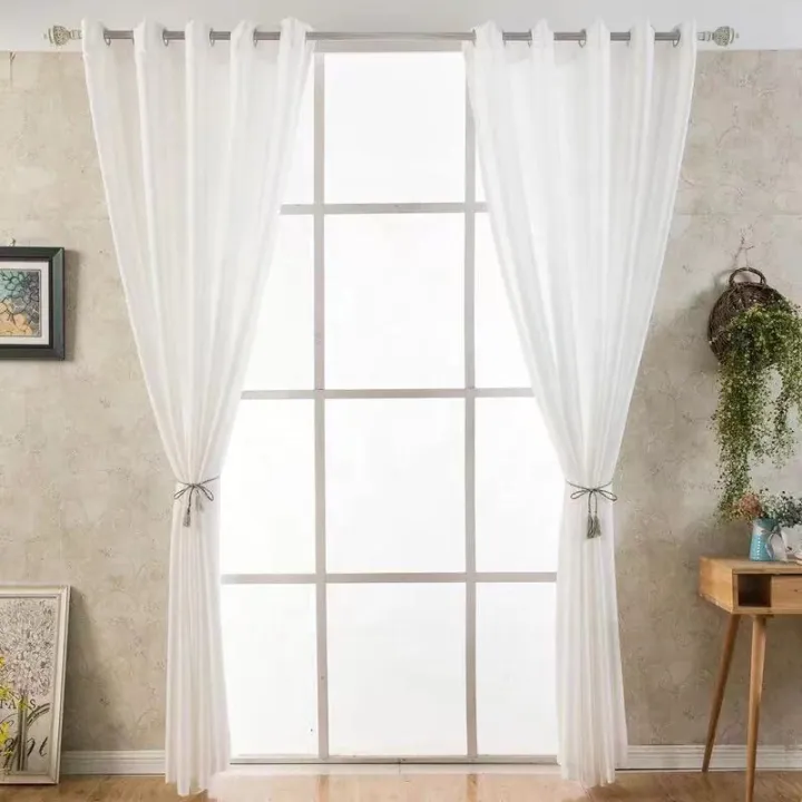 Solid Color White Sheer Curtain For Living Room Bedroom Kitchen Door Window Lazada Ph Solid Color White Sheer Curtain For, Curtains For The Kitchen Door