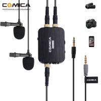 Comica CVM-D03 MonoStereo Dual-Head Lavalier Microphone kit for Android Smartphone, Gopro Camera,(3.5 mm port)