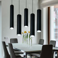 Dimmable Cylindrical led pendant light Aluminum&amp;metal home 12W Ac85-265V hang lamp diningliving room bar cafe droplight fixture