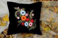 [COD] European Brocade Manufacturer Embroidery Cushion Cover Room Lying Three-dimensional Piece Delivery