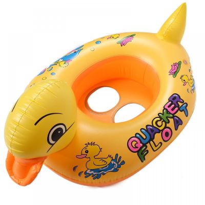 Swimming Accessories For Kids Inflatable Floating Swimming Seat Cartoon Yellow Duck Lovely Bath Ring Water Toys Swimming Pool