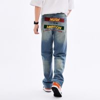 Spenzer.street | ?MUSIC AMBITION JEANS กางเกงยีนส์ทรงกระบอก เสื้อผ้าแฟชั่น สตรีท ยังโอม ฮิต 2022  มาใหม่