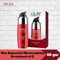 Olay Regenerist Microsculpting Serum |with Hyaluronic Acid, Niacinamide &amp; Pentapeptides |Ultra lightweight skin plumping formula, Hydrates to improve elasticity and firms skin for a lifted look |Suitable for Normal, Dry, Oily &amp; Combination skin |50 gm( pa