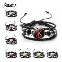 【hot】₪♠  Anime BERSERK Leather Cartoon Figure Braided Rope Bangle Adjustable Wristband Accessories Jewelry Men