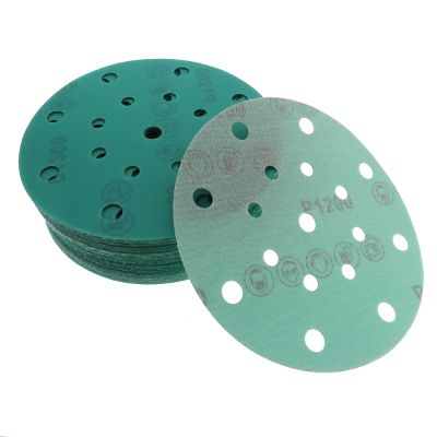 6 Inch 150MM 17 Holes 60-2000 Grits Hook and Loop PET Film Aluminum Oxide Wet Dry Sandpaper Sanding Disc for Car Paint