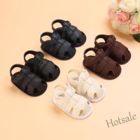 【hot sale】 ❁❣ C19 Classic Solid Color Baby Shoes Boys And Girls Casual Breathable Summer Beach Sandals Baby Leather Soft Soled Walking Shoes