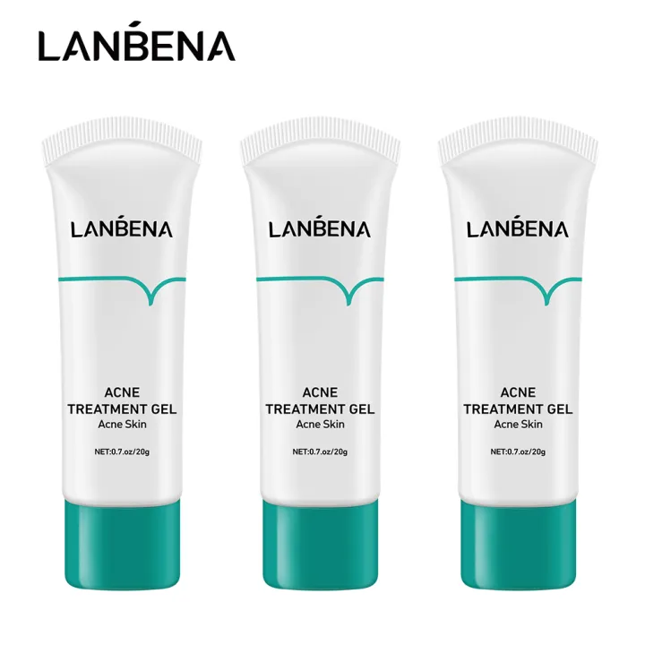LANBENA 3 ชิ้น สมุนไพรรักษาสิว เจลรักษาสิว สิวเสี้ยน ครีมลดรอยสิว กรดไฮ ...