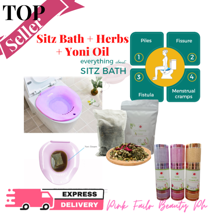 COMBO (Yoni oil 30ml + Steaming Herbs 50g + Sitz Bath)Detox Oil For