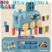 Xe Voi Domino Thả Khối Tự Động - Có Nhạc Đèn - An Toàn Cho Trẻ