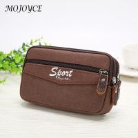 【YF】❒  Outdoor Men Waist Coin Short Purse Leather Canvas Male Small Bum