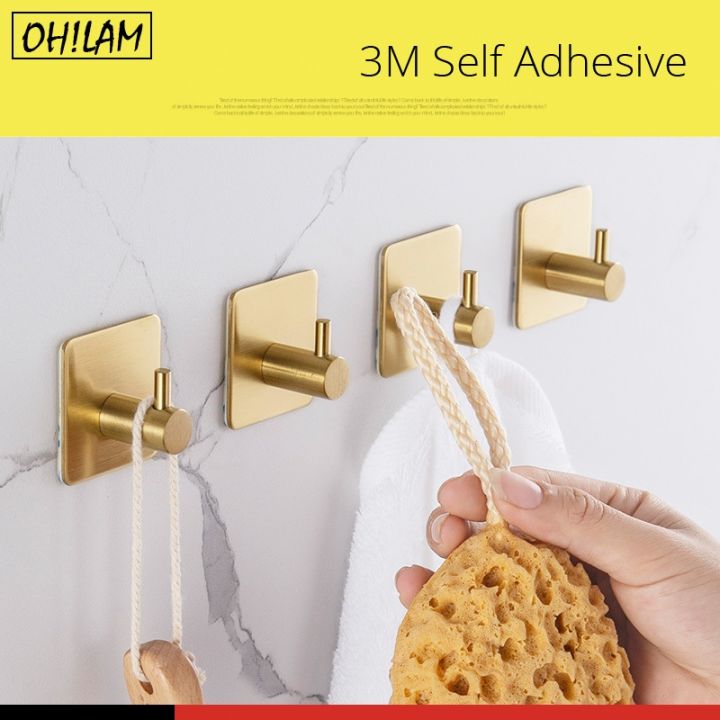 3M Sticker Adhesive Stainless Steel Wall Mount Holder Hook 1pc