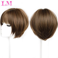 Hot LM สั้น Bob วิกผม Bangs วิกผมสังเคราะห์สำหรับผู้หญิง Ombre สีดำสีแดงสีบลอนด์สีชมพู Lolita คอสเพลย์ปาร์ตี้ผมธรรมชาติ Perruque Bob