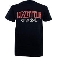 เสื้อยืด พิมพ์ลายโลโก้ Zoso Led Zeppelin สีดํา ขนาดใหญ่ สําหรับผู้ชาย และผู้ใหญ่  T6DG