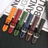 Genuine Leather Bracelet Handmade Watchband 18mm 20/21/22mm Watch Band Green Blue Color Wrist Watch Strap Wristwatches Wholesale