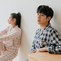 Spot parcel post Rely on 75- Cotton Gauze Couple Pajamas Mens Spring and Autumn Cotton Long-Sleeved Home Wear Autumn Japanese Plaid Suit