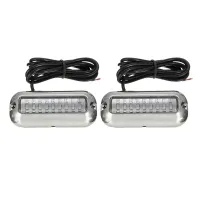 2Pcs 27 LED Stainless Steel Boat Transom Light Underwater Pontoon Marine Ship Light Waterproof Marine Light