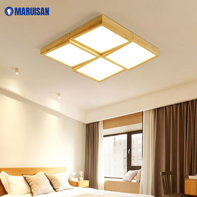 Modern Real Wood LED Ceiling Lights For Living Bedroom Hall Lobby Room 469 Heads Wooden Lamps Techo Indoor Lighting Fixture