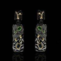 [Free ship] ebay hot selling style embossed female black stone ethnic retro diy gold decorative