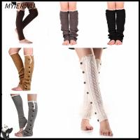 MYIERWU Button Lace Trim Womens Legging Stockings Boot Socks Leg Warmers Knit Crochet