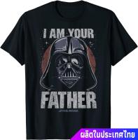 เสื้อยืดเทรนด์ข้อเสนอพิเศษ ดิสนีย์ สตาร์วอร์ส ฤดูร้อน Star Wars Darth Vader I Am Your Father Dark Portrait T-Shirt teeคอกลม แฟชั่น ผ้าฝ้ายแท้ เสื้อยืด cotton100% S-5XL