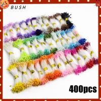 BUSH 400pcs มินิฟลาวเวอร์ ทำด้วยมือ ตกแต่งงานแต่งงาน เย็บปักถักร้อย งานฝีมือดอกไม้ DIY เกสรดอกไม้ ไข่มุกเทียม เกสรตัวเมีย