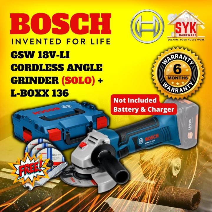 SYK Bosch Power Tools GWS 18VLI Solo Cordless Angle Grinder Machine