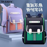 New schoolbag 2023 primary school students British style large capacity boys and girls ultra-light load-reducing spine protection backpack