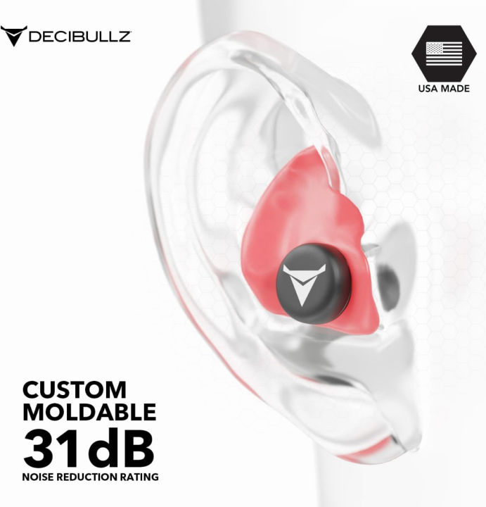 decibullz-custom-molded-earplugs-31db-highest-nrr-comfortable-hearing-protection-for-shooting-travel-swimming-work-and-concerts-red